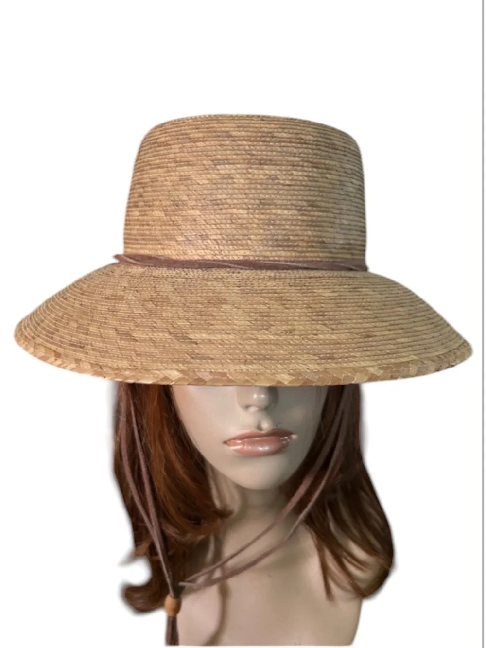 Vintage Straw Sun Hat with Chin Cord - Picture 1 of 10
